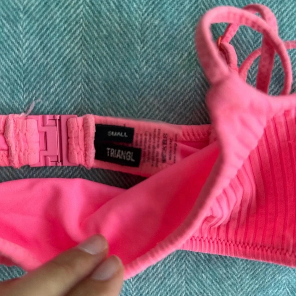 Triangl Swimwear Hot Pink Ribbed Bikini